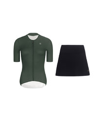 RIVANELLE jerseu scurt și fustă - ELEVATE - negru/verde